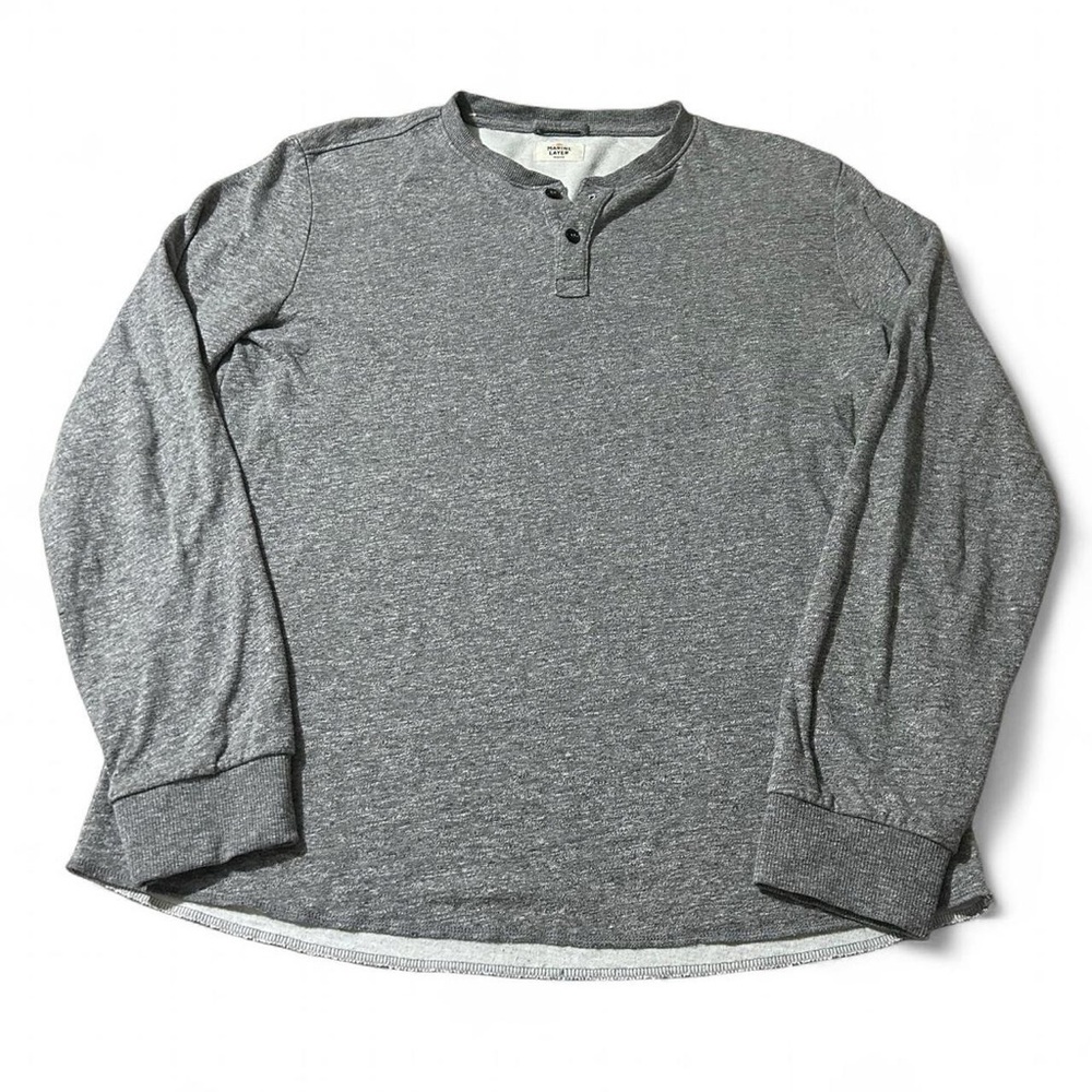 Men’s Marine Layer Rayon Blend Henley Shirt Gray Size Medium